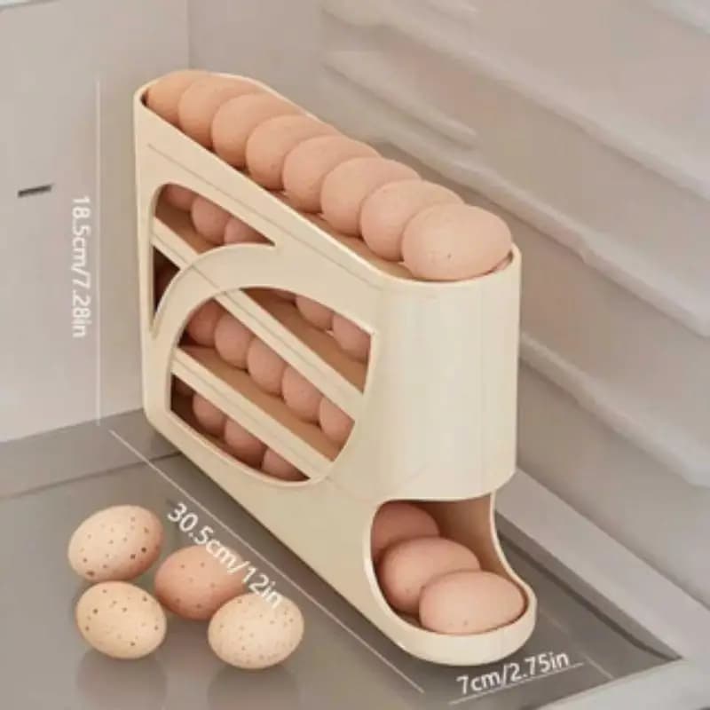 Distributeur d'œufs roulant pour réfrigérateur - Porte-œufs à roulement automatique pour porte