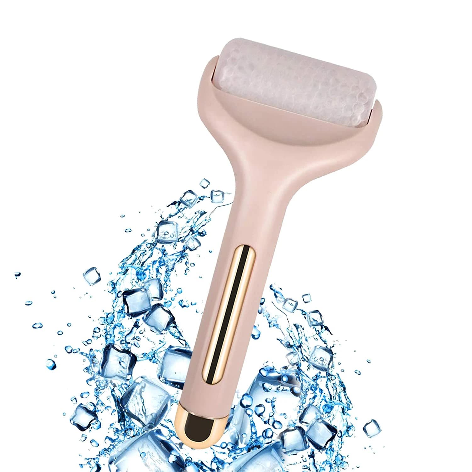 Rouleau à glace rose, masseur facial pour instituts de gonflage et blessures mineures, produits de beauté pour resserrer les pores et blanchir la peau