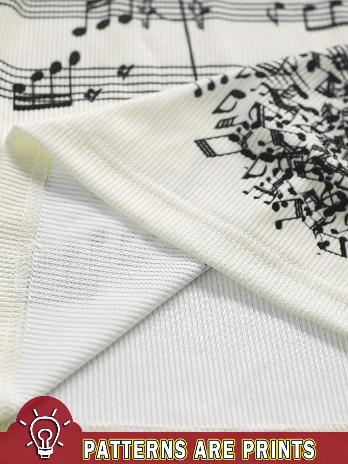 T-Shirt rétro à manches longues et épaules dénudées pour femmes, ajusté, orné d'une impression de notes musicales, à la mode, Style rétro Y2K, haute qualité