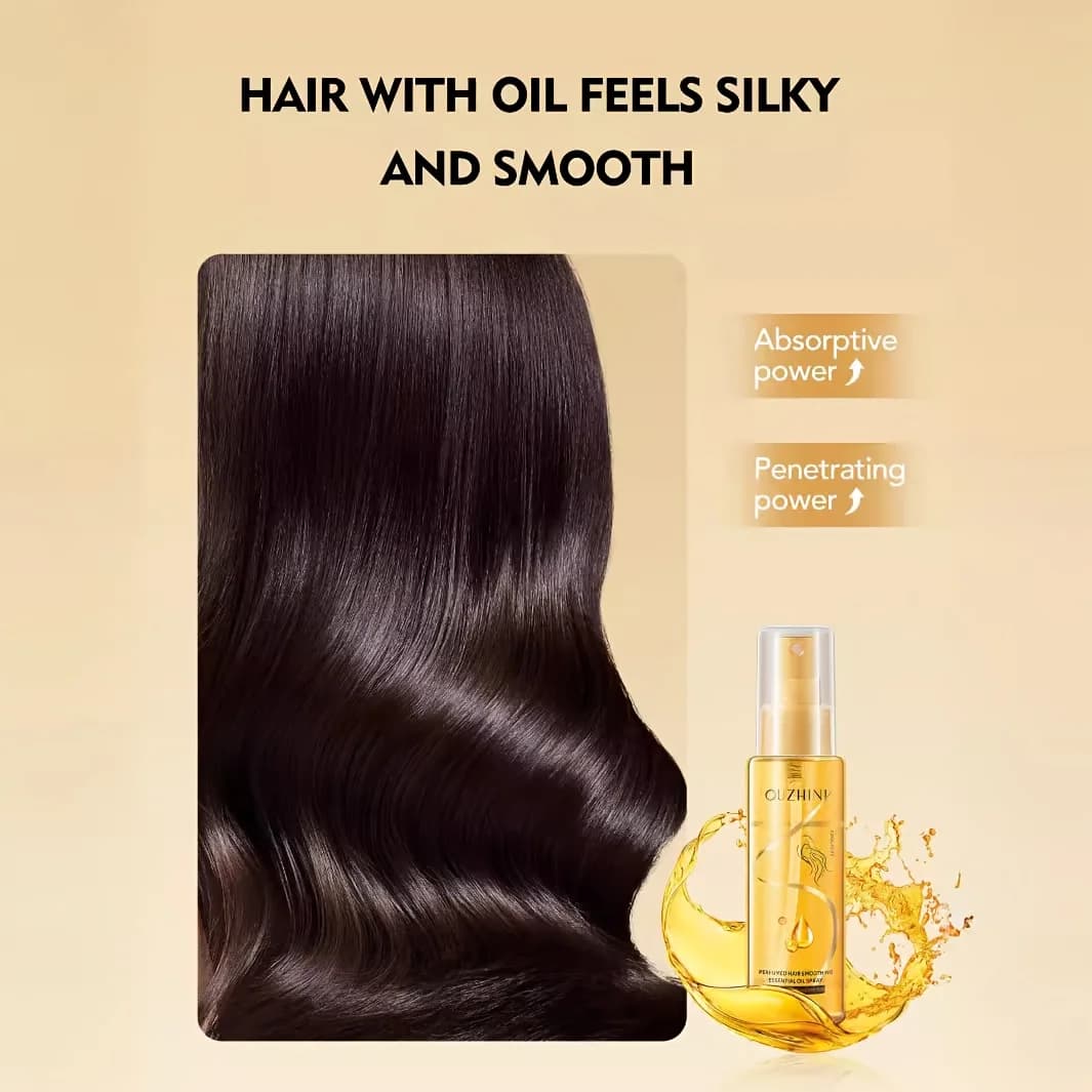 Spray d'huile essentielle parfumée pour les soins capillaires, après-shampoing parfumé, huile essentielle lissante pour les soins capillaires pour prévenir les frisottis, hydratante et nourrissante, s