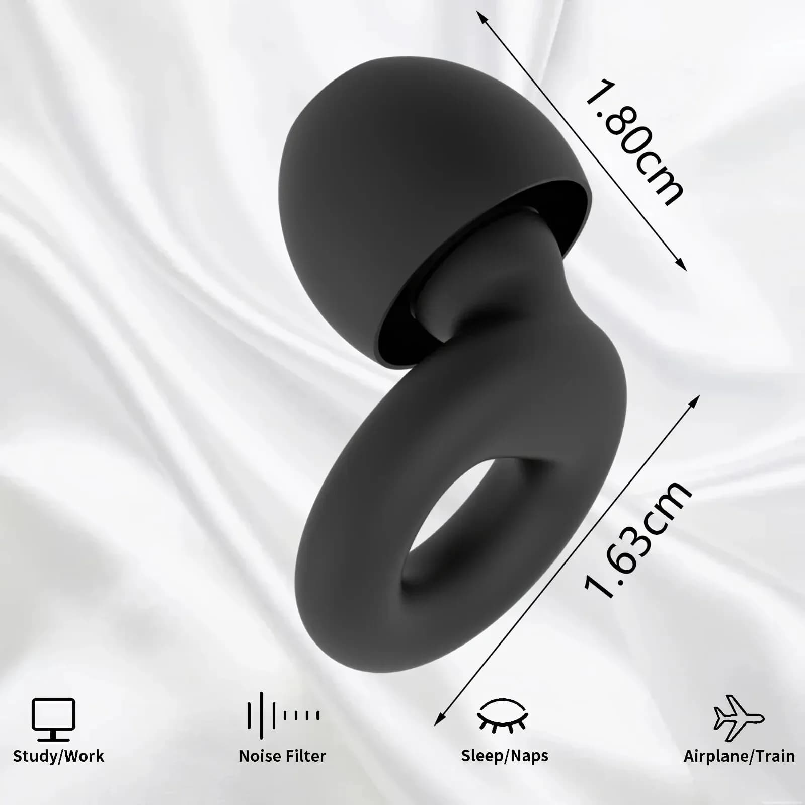 Bouchons d'oreilles silencieux pour la réduction du bruit – Protection auditive super douce et réutilisable pour le sommeil, la natation, le travail, 8 embouts d'oreille en tailles XS/S/M/L