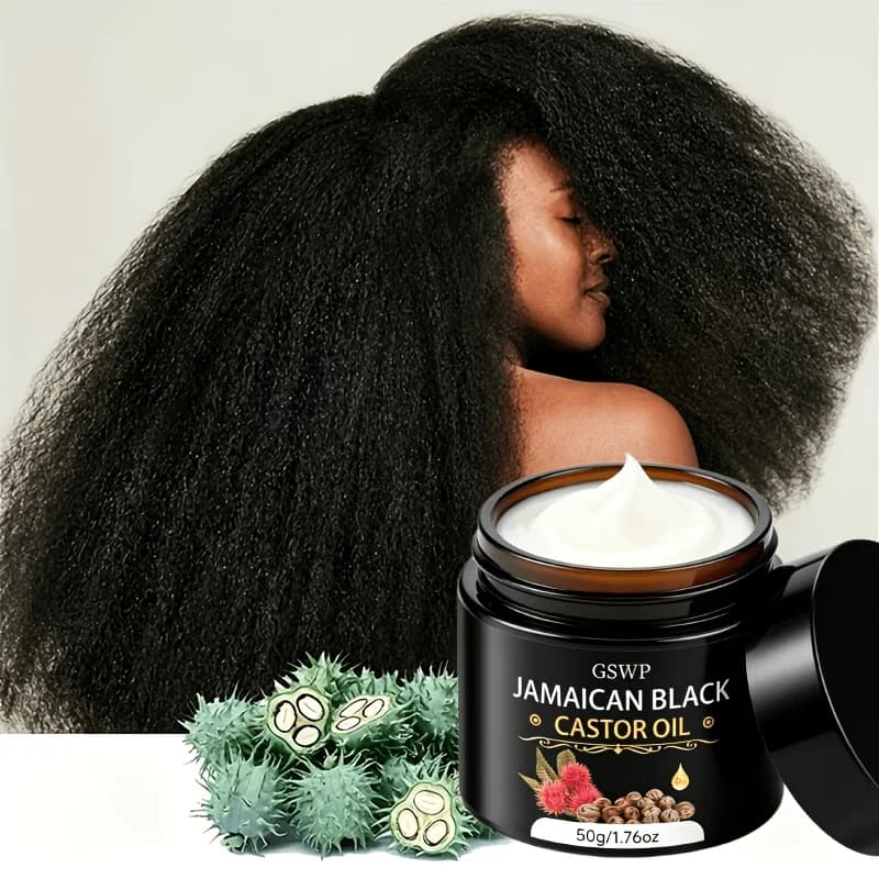 Crème pour boucles à l'huile de ricin GSWP. Hydrate en profondeur les cheveux bouclés, ajoute de la brillance, réduit les nœuds et contrôle les frisottis. 50g/100g
