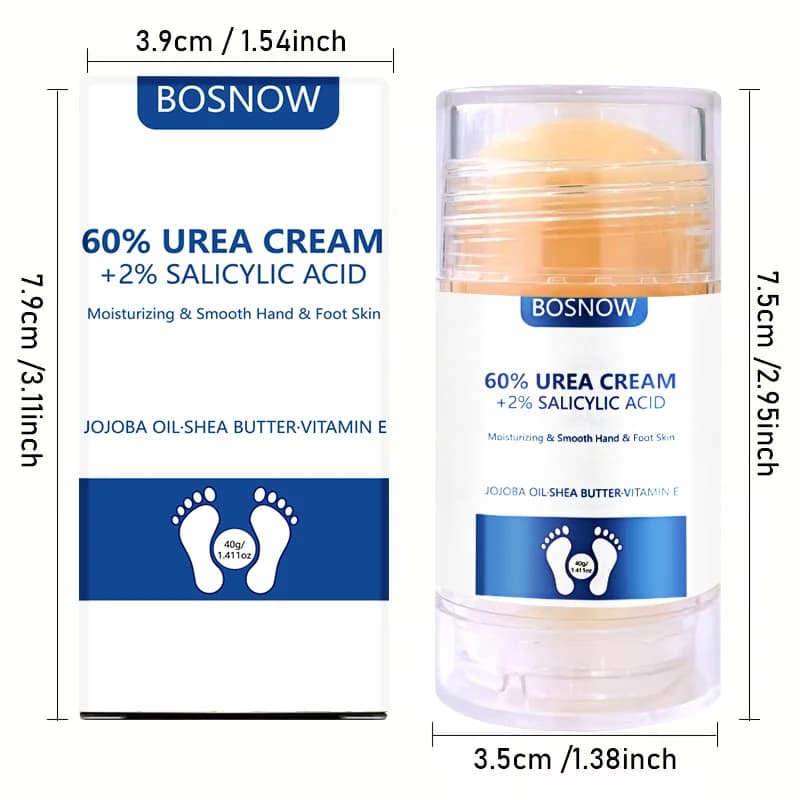 【Anti-sécheresse extrême】 Stick pour les mains et les pieds à 60 % d'urée + 2 % d'acide salicylique, hydrate rapidement et en profondeur, retient l'humidité, prend soin de la barrière cutanée, nourrit