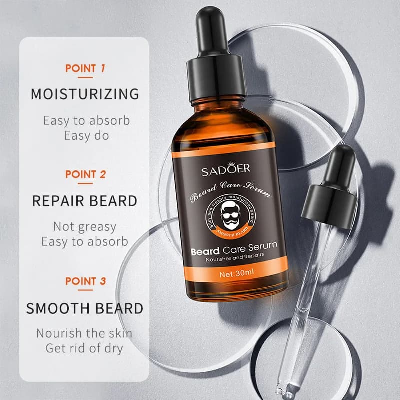 Kit de croissance de barbe pour hommes, rehausseur de cheveux, huile essentielle, cire hydratante, rouleau de croissance, peigne, ciseaux de coiffure, soins de la barbe
