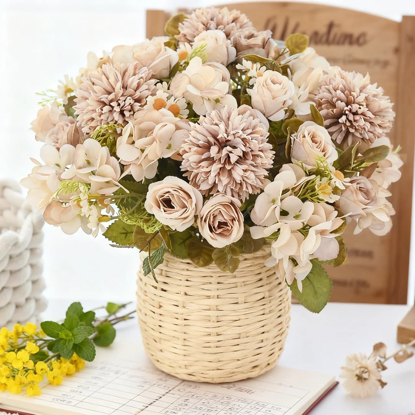 Fleurs artificielles de camomille, combinaison pour la décoration intérieure, fournitures de haute qualité pour mariage, mariée, photographie, bricolage, cadeau, vente chaude