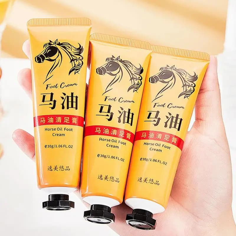 Crème réparatrice à l'huile de cheval pour les pieds