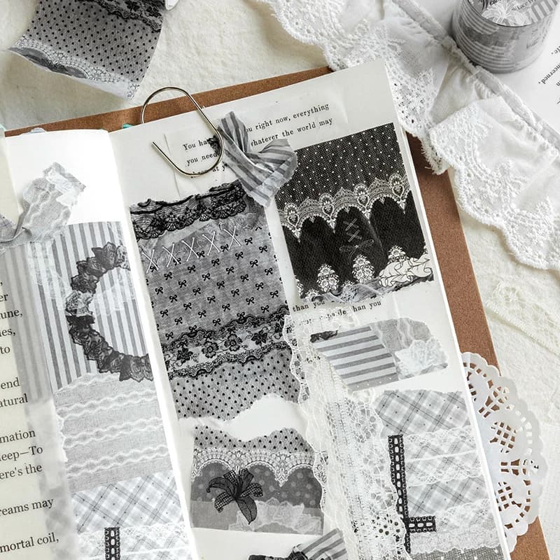 4 rouleaux de bandes washi imprimées en dentelle, pour emballage cadeau, décoration, scrapbooking, autocollants, collage, journalisation, artisanat, fournitures de bricolage faites à la main