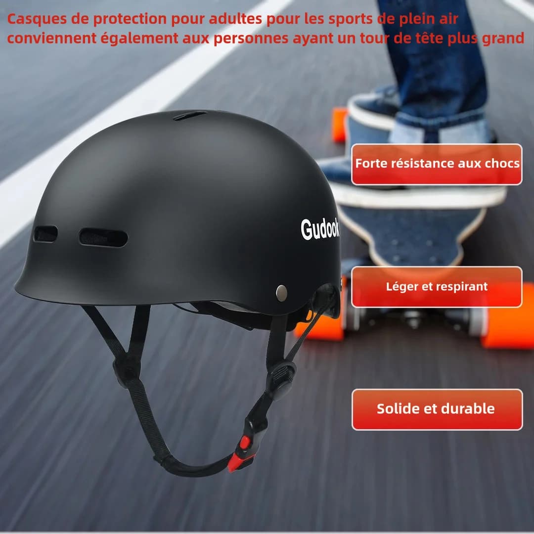 Casque de vélo pour adulte pour vélo, cyclisme, patinage, skateboard, casque de très grande circonférence de la tête L 58-61 cm et XL 61-64 cm