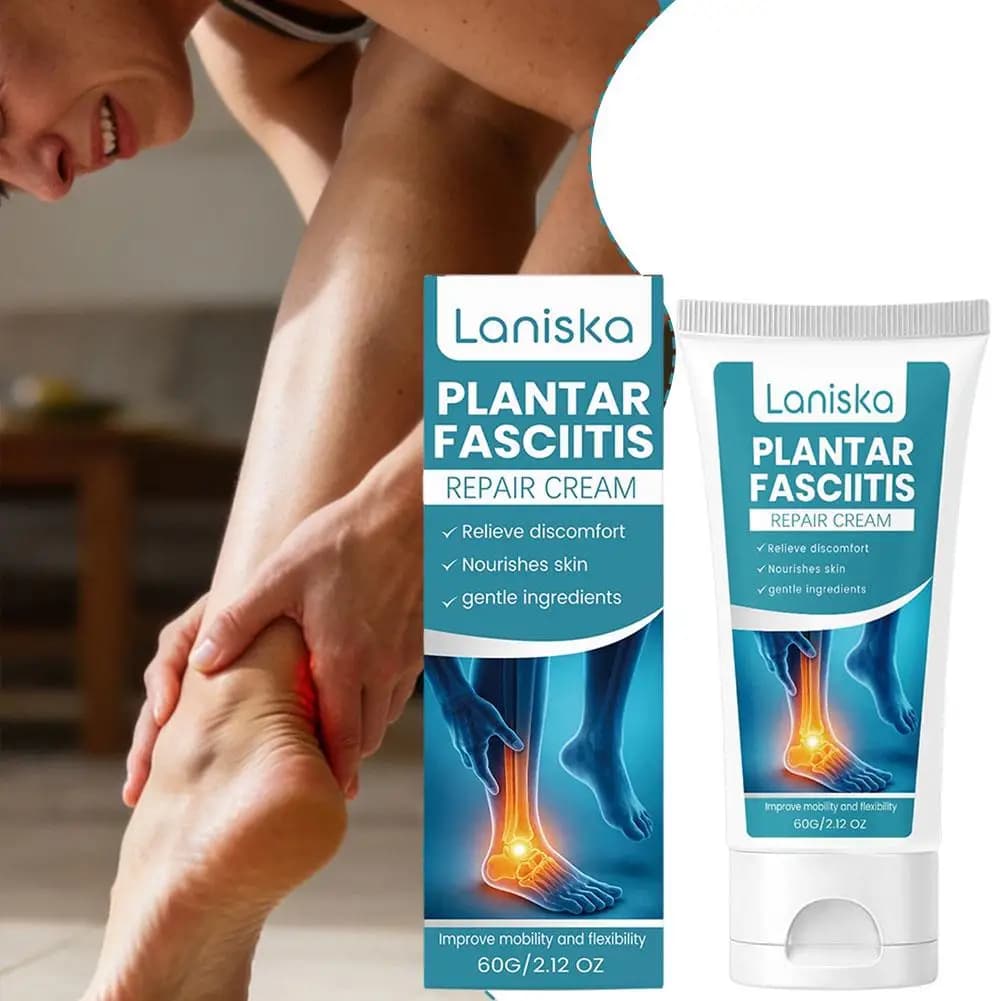 Crème Apaisante 60g pour Fasciite Plantaire, Soulagement Douleur Talon, Pommade Traitement Épine Calcanéenne et Pieds Douloureux, Soin des Pieds Pénétrant en Profondeur
