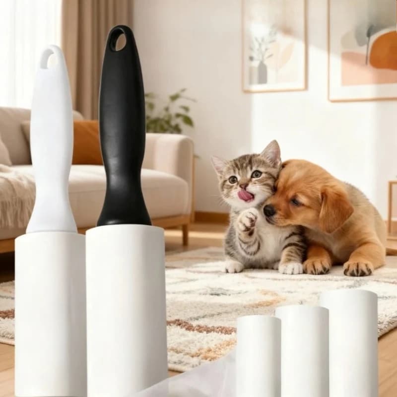 Ensemble de rouleaux anti-peluches robustes 1/3/6 pièces |   Rouleau avec feuilles adhésives pour une forte adhérence sur les vêtements, les tapis, les canapés |   Idéal pour les propriétaires d'anima