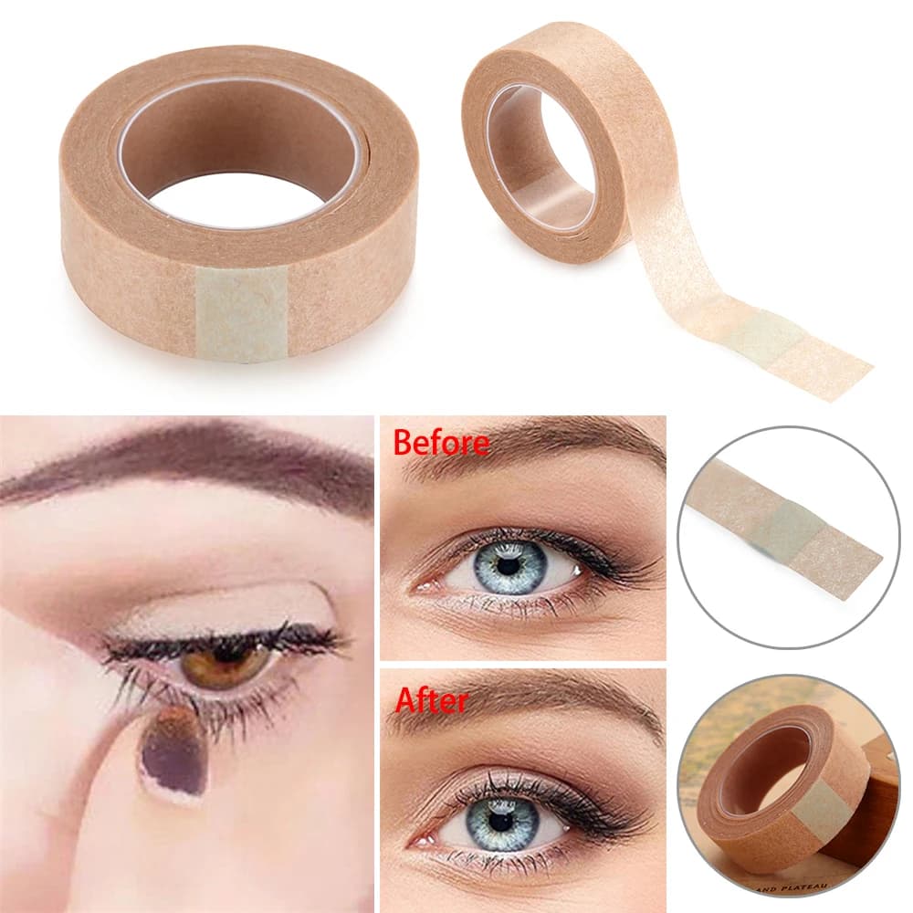 Rouleau d'autocollants pour lifting des yeux, ruban adhésif Double paupière Non tissé naturel Invisible simple face, fard à paupières, Eyeliner, outil de maquillage, 1 rouleau