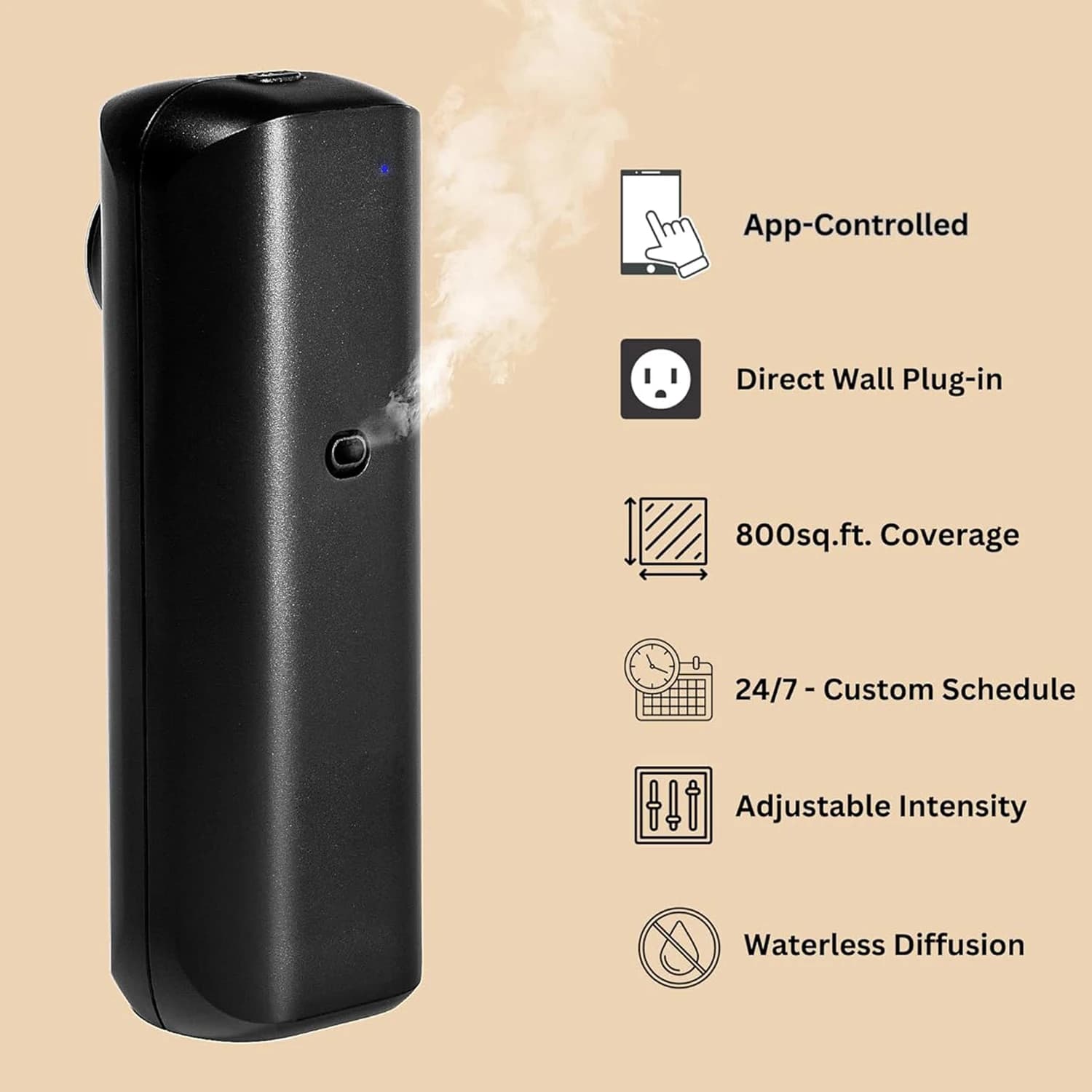 Désodorisant automatique pour toilettes, diffuseur de parfum, diffuseur d'arôme, huile aromatique, style prise de commande Bluetooth, maison et hôtel