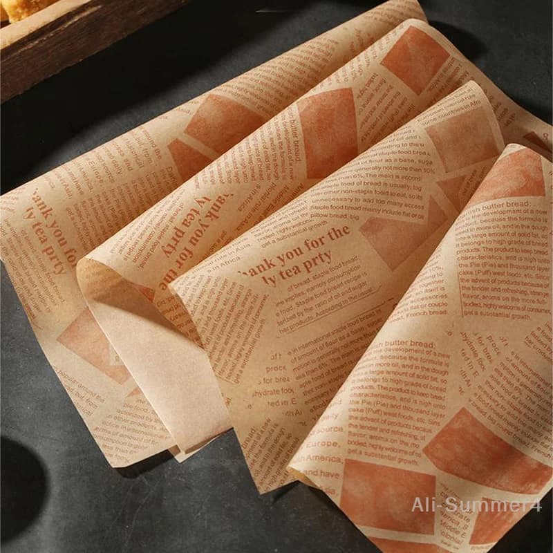 Papier résistant à l'huile pour emballer le Sandwich, emballage de hamburger, pain frit, friteuse, cuisson à l'air, assiette en papier, tapis, accessoires, 50/100 pièces