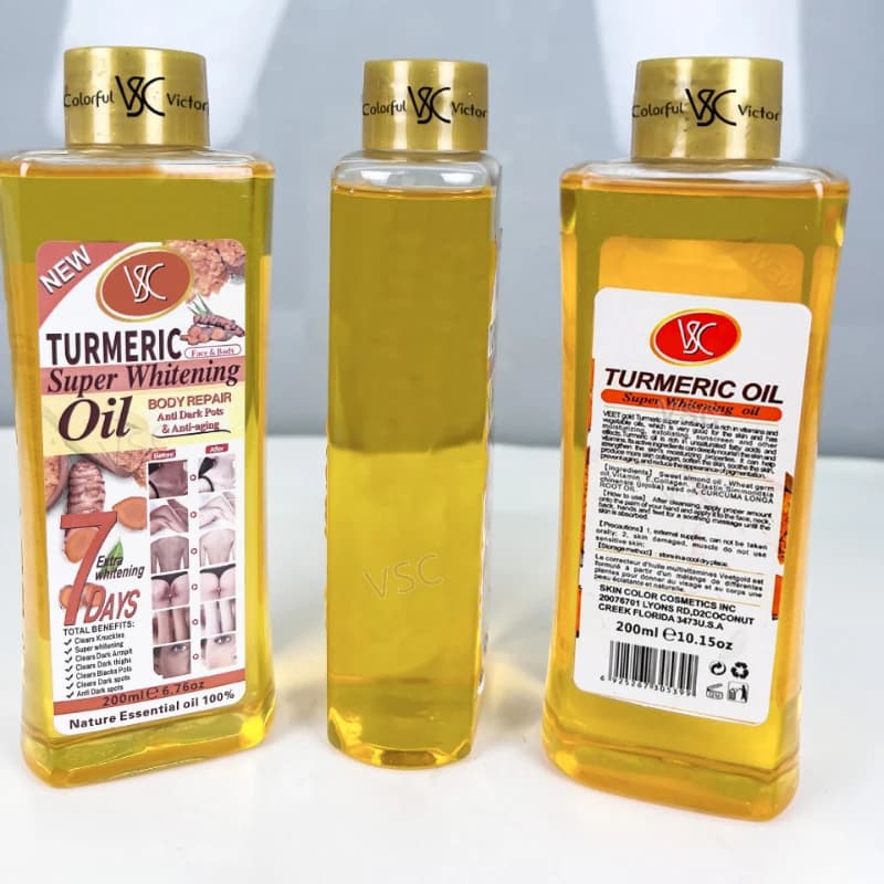 Huile Corporelle Multifonctionnelle au Curcuma et Vitamine C, Papaye et Rose – Huile de Massage Hydratante en Profondeur, Non Grasse, Hydratation Longue Durée, Soin Corporel Éclatant