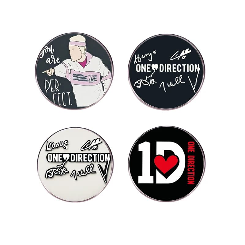 Broche de bande Pop One Direction, bande de chanteur à la mode, rouleau Ha, Badge en métal, sac à vêtements, accessoires, bijoux cadeaux pour amis