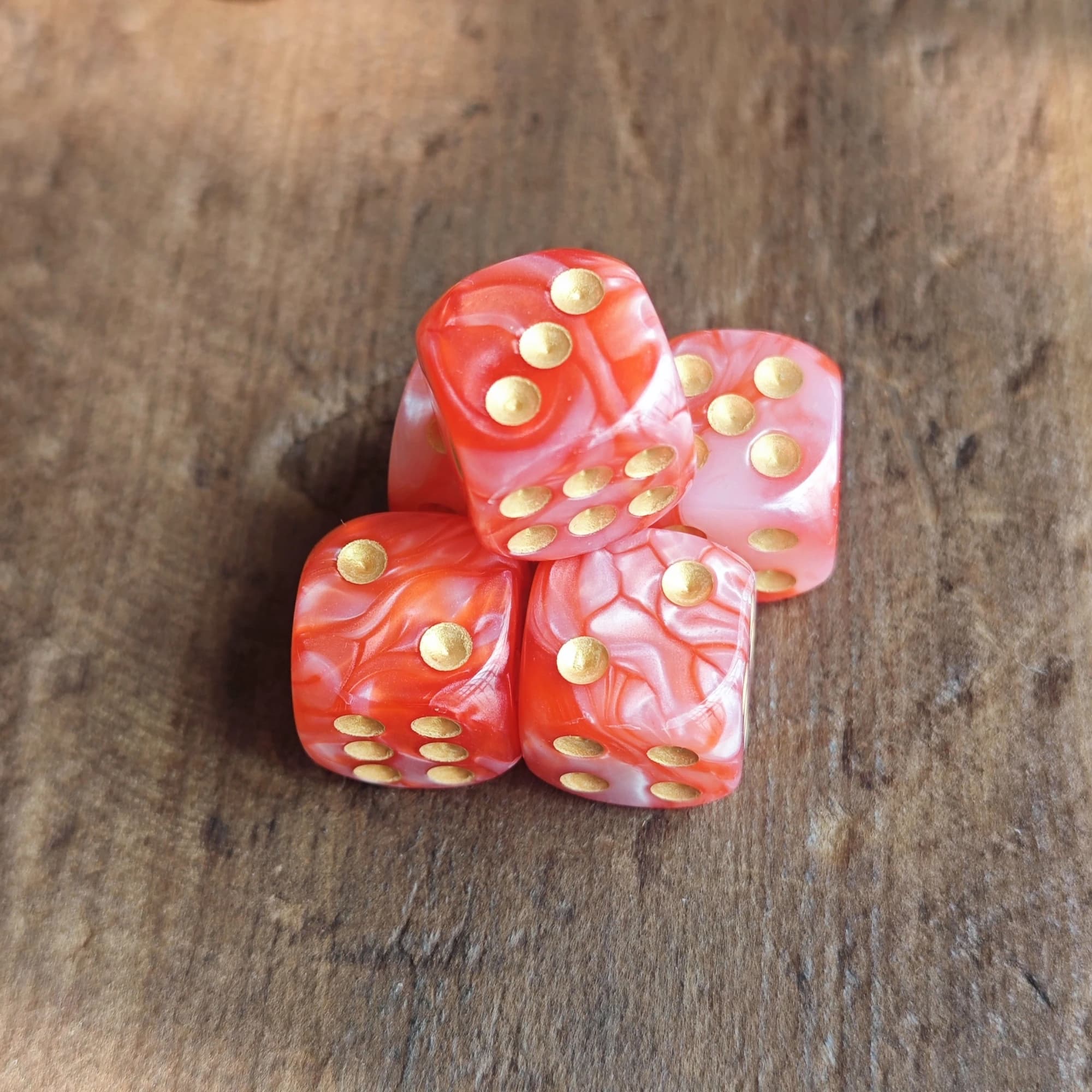 Jeu de dés D6 à Points rouges et blancs de 16MM