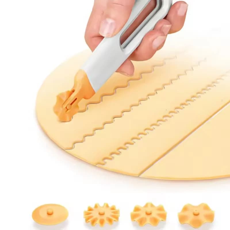 1 pièce Rouleau de découpe manuel pour biscuits, pâte, pizza, pâtisserie, croûte de tarte, avec lame de coupe ronde et roue de découpe circulaire, outil de cuisine