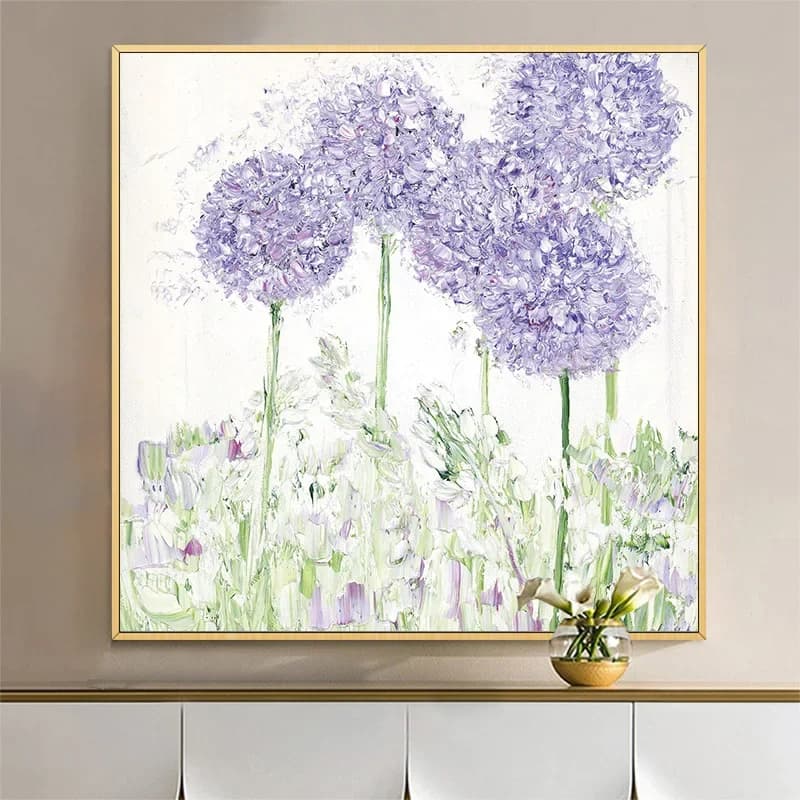 Peinture à l'huile florale abstraite peinte à la main, Art mural de fleurs colorées sur toile, illustration de plantes, décor de maison, salon, chambre à coucher, bureau