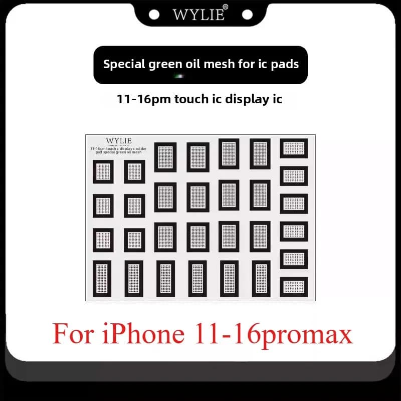 WYLIE Screen IC Soldering Pad Green Oil Net pour iPhone 12 13 14 15 16 Pro Max IC LCD Chip Outil de réparation de téléphone