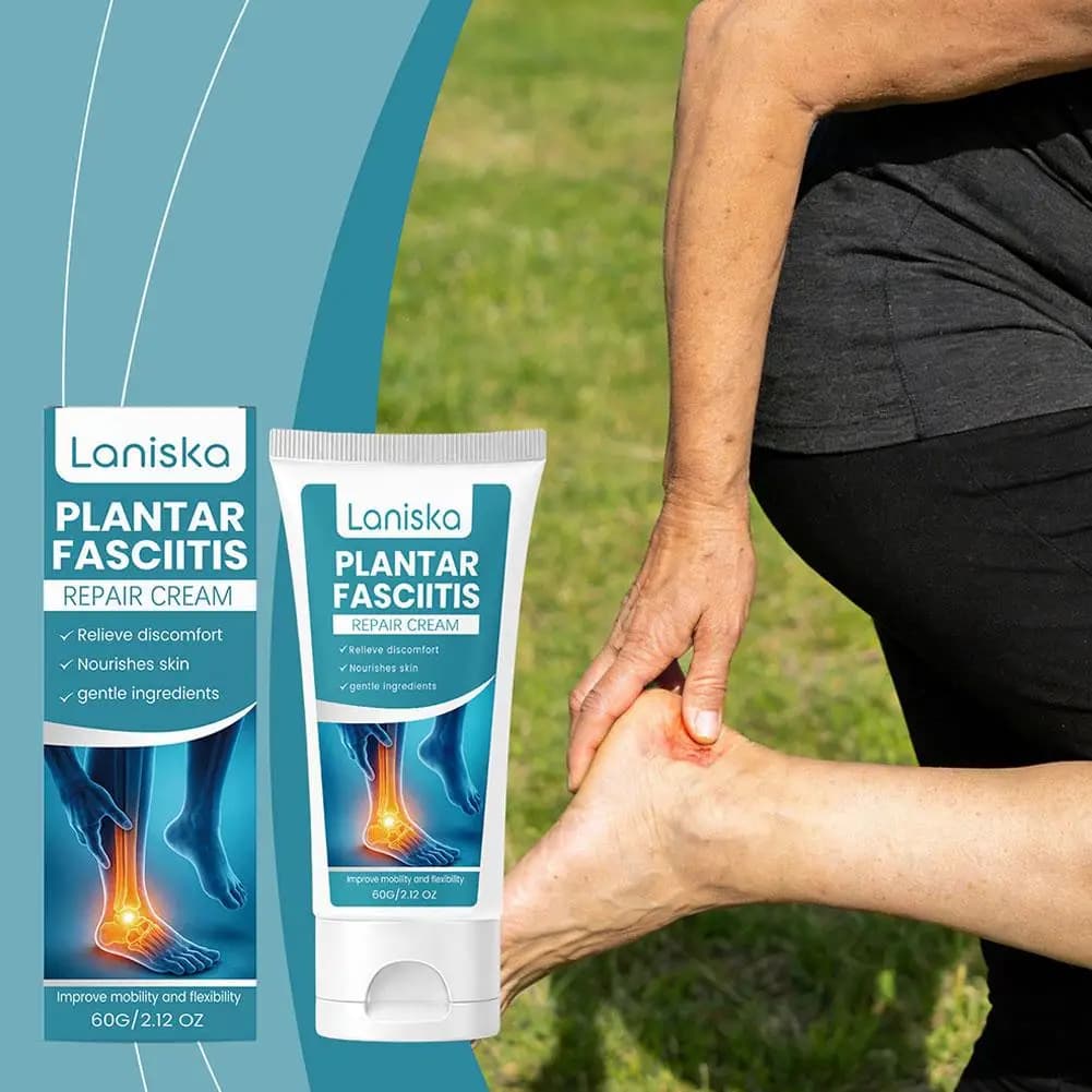 Crème Apaisante 60g pour Fasciite Plantaire, Soulagement Douleur Talon, Pommade Traitement Épine Calcanéenne et Pieds Douloureux, Soin des Pieds Pénétrant en Profondeur