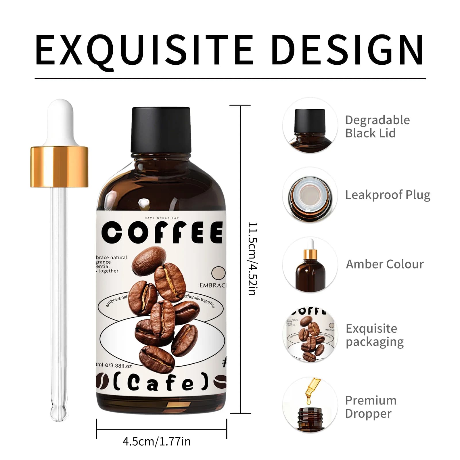 Huile essentielle de café 100 ml, huiles essentielles de qualité supérieure pour offrir en cadeau à des amis, aromathérapie