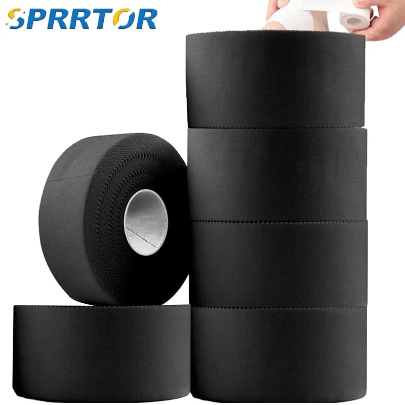 1 rouleau de ruban de sport athlétique pré-enveloppe, solide, facile à déchirer, sans résidus collants, pour doigts, chevilles, blessure au poignet, Football