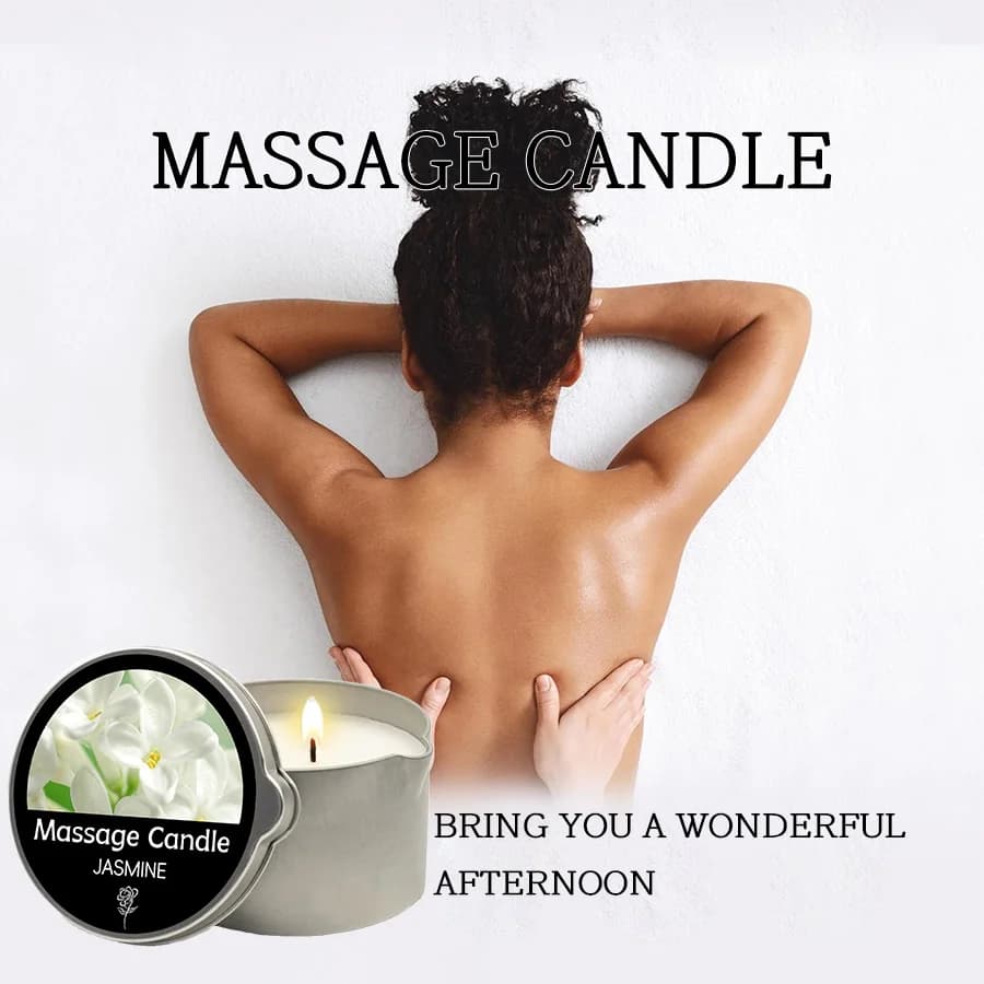 Bougie de Massage-huile essentielle- Six parfums différents, 1oz/2oz fonde dans l'huile de Massage chaude-bougie de Massage Sensuelle, bec verseur