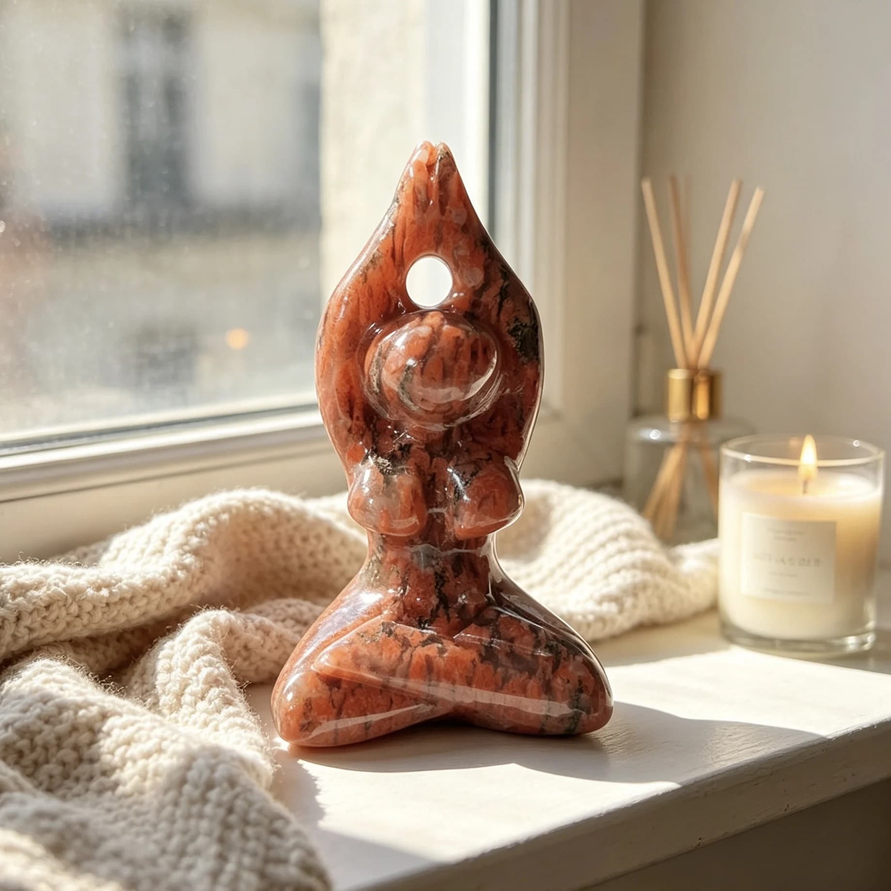 Déesse Yoga Pose Chakras Reiki guérison cristaux naturels pierres femmes corps Sculpture Figurine décorative pour artisanat en gros