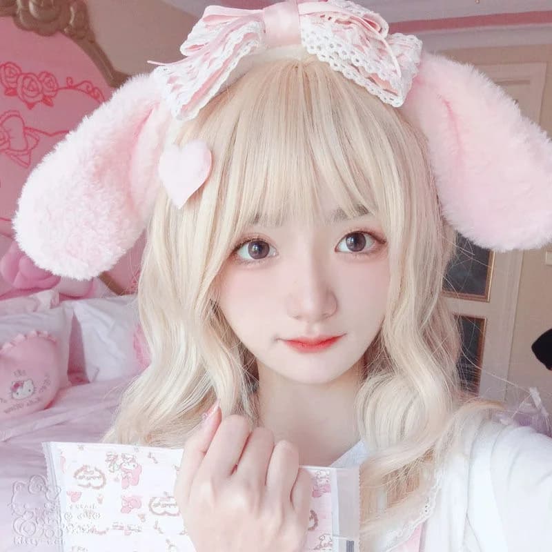 Adorable bandeau oreilles cannelle avec nœud, couvre-chef de chiot moelleux pour femmes et filles, accessoire de Cosplay d'halloween