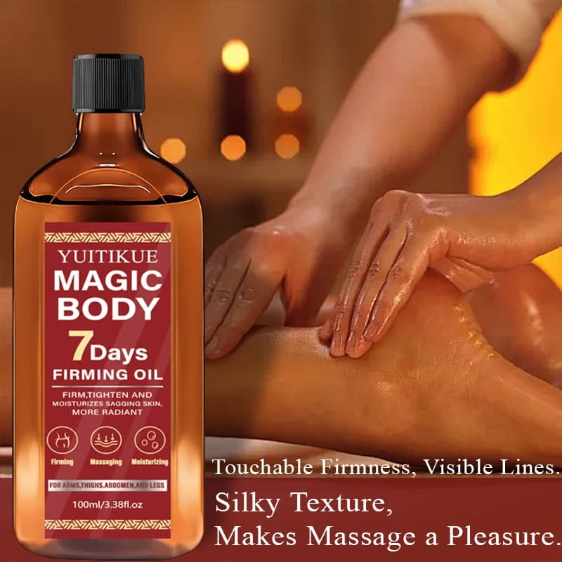 Huile raffermissante pour le corps Yuitikue Magic Body 7 jours, 100 ml, huile de massage corporelle naturelle pour les bras, l'abdomen et les jambes, hydratante et raffermissante pour la peau