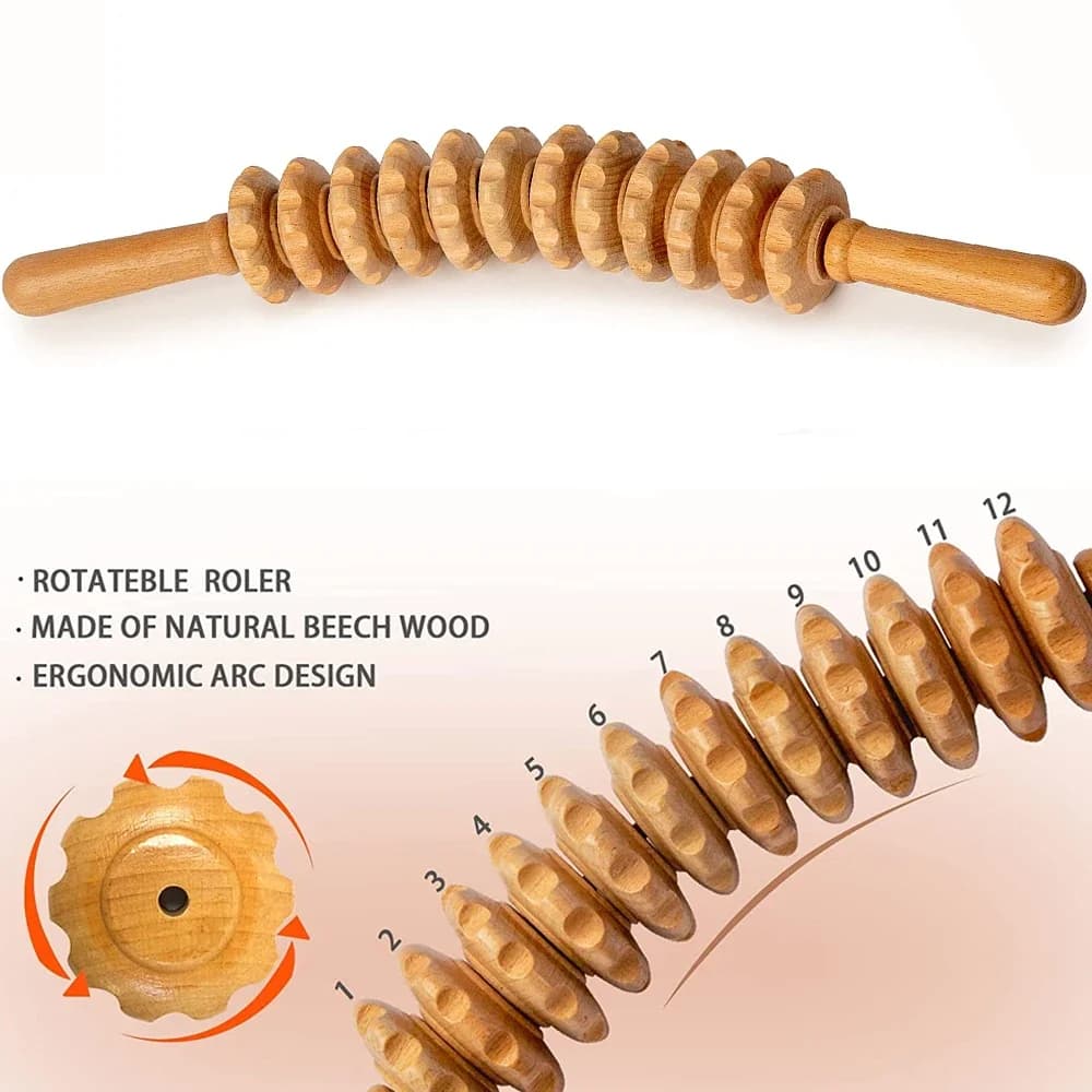 Rouleau en bois pour la Cellulite du ventre, outils de Massage thérapeutique en bois pour la mise en forme du corps, bâton de Massage roulant en bois pour les nœuds musculaires