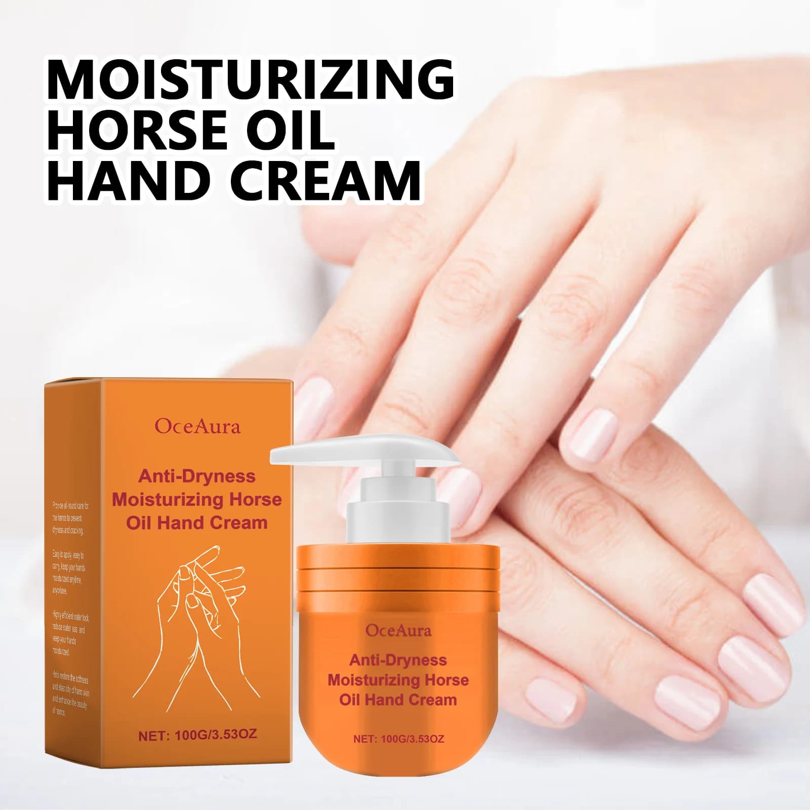 Crème hydratante pour les mains à l'huile de cheval