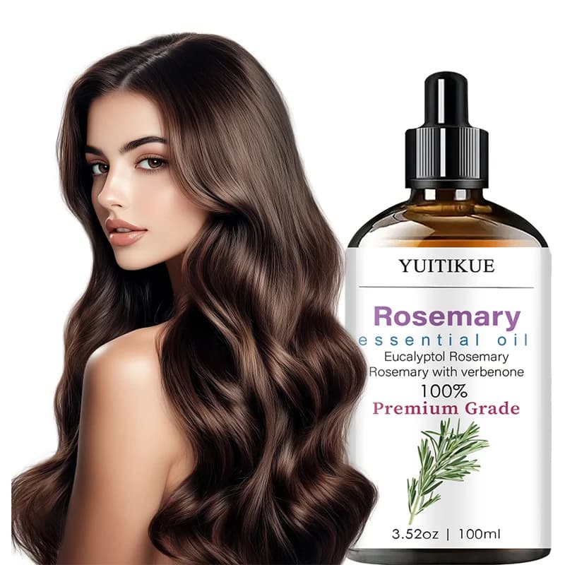Huile essentielle de romarin YUITIKUE |   Formule 100% Eucalyptol et Verbenone de qualité supérieure |   Pour les soins capillaires et l'aromathérapie 100ml