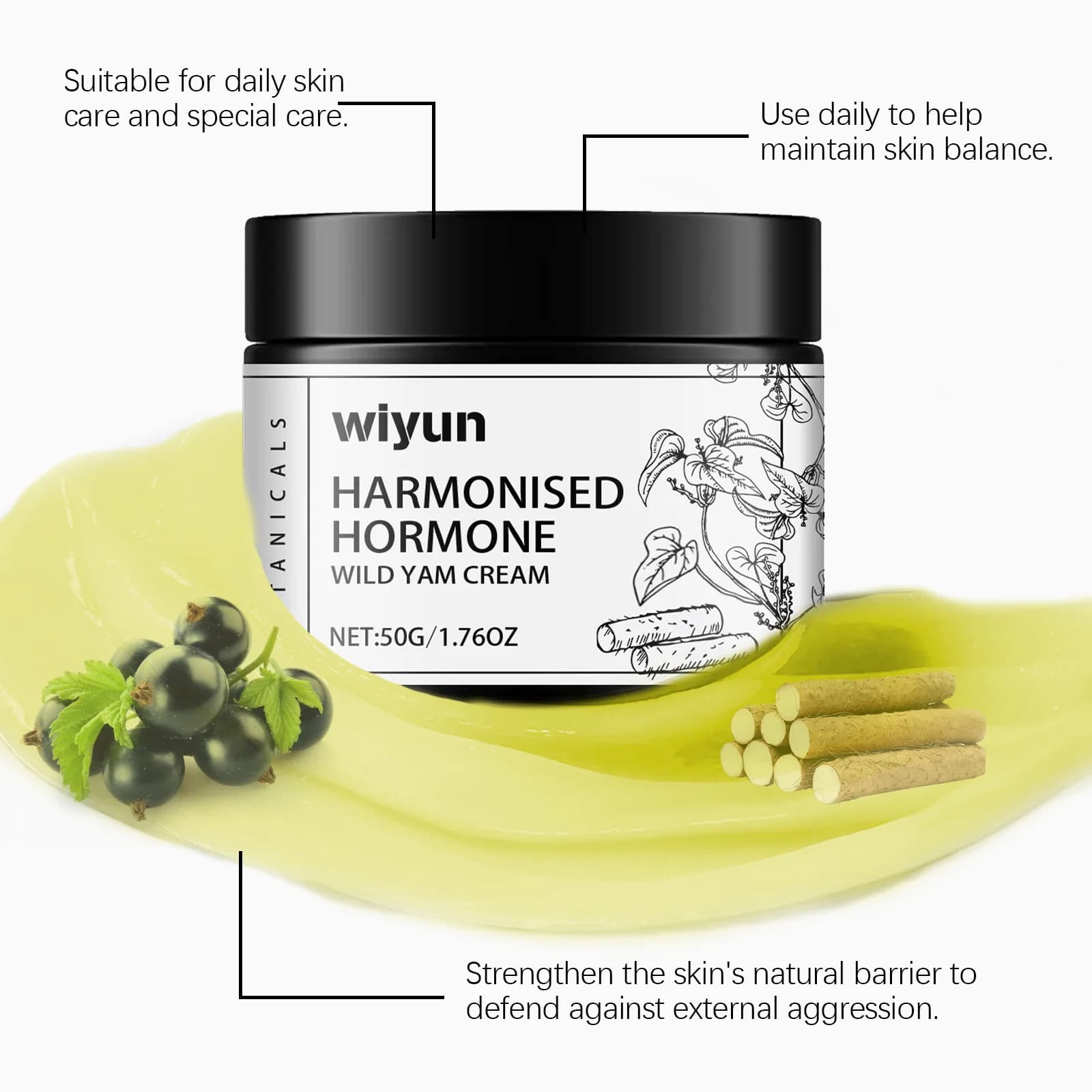Crème Yam sauvage, équilibre, régulation hormale du ménopause, raffermissement, pâte éclaircissante, lisse, hydratante, produit de soins pour la peau sain
