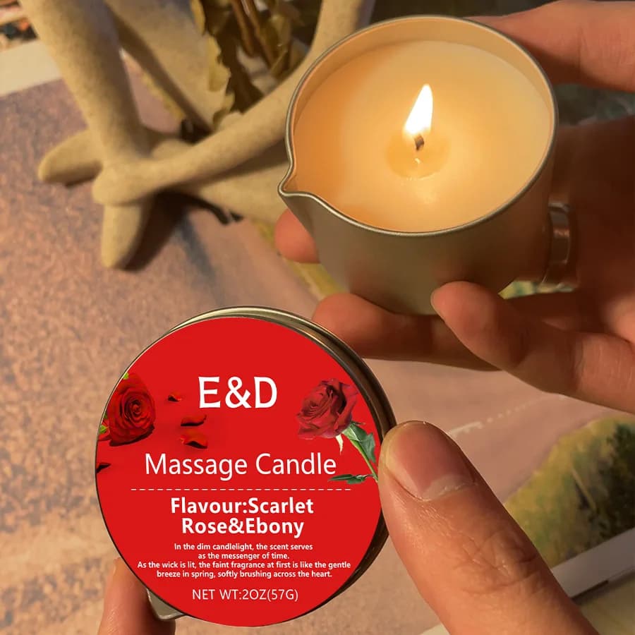 1 bougie parfumée à la rose pour la maison