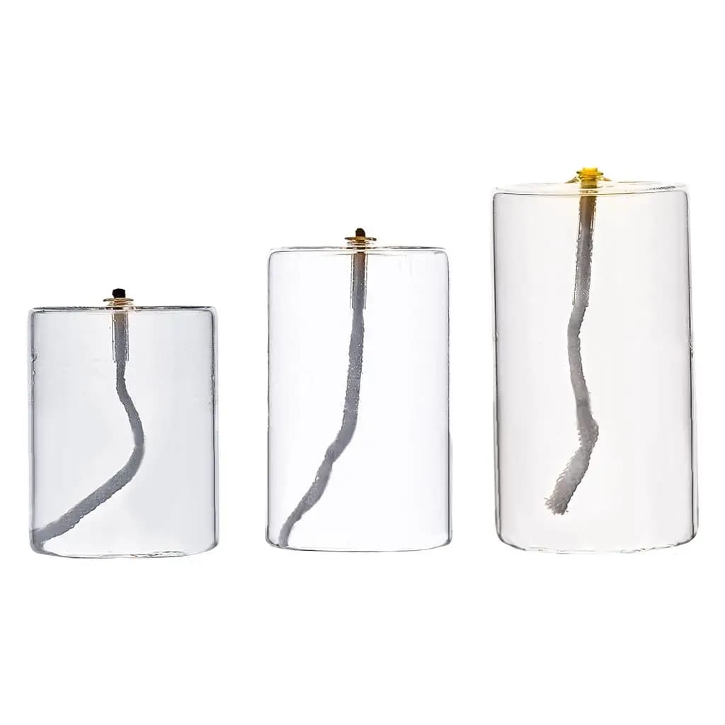 Bougie à huile en verre rechargeable