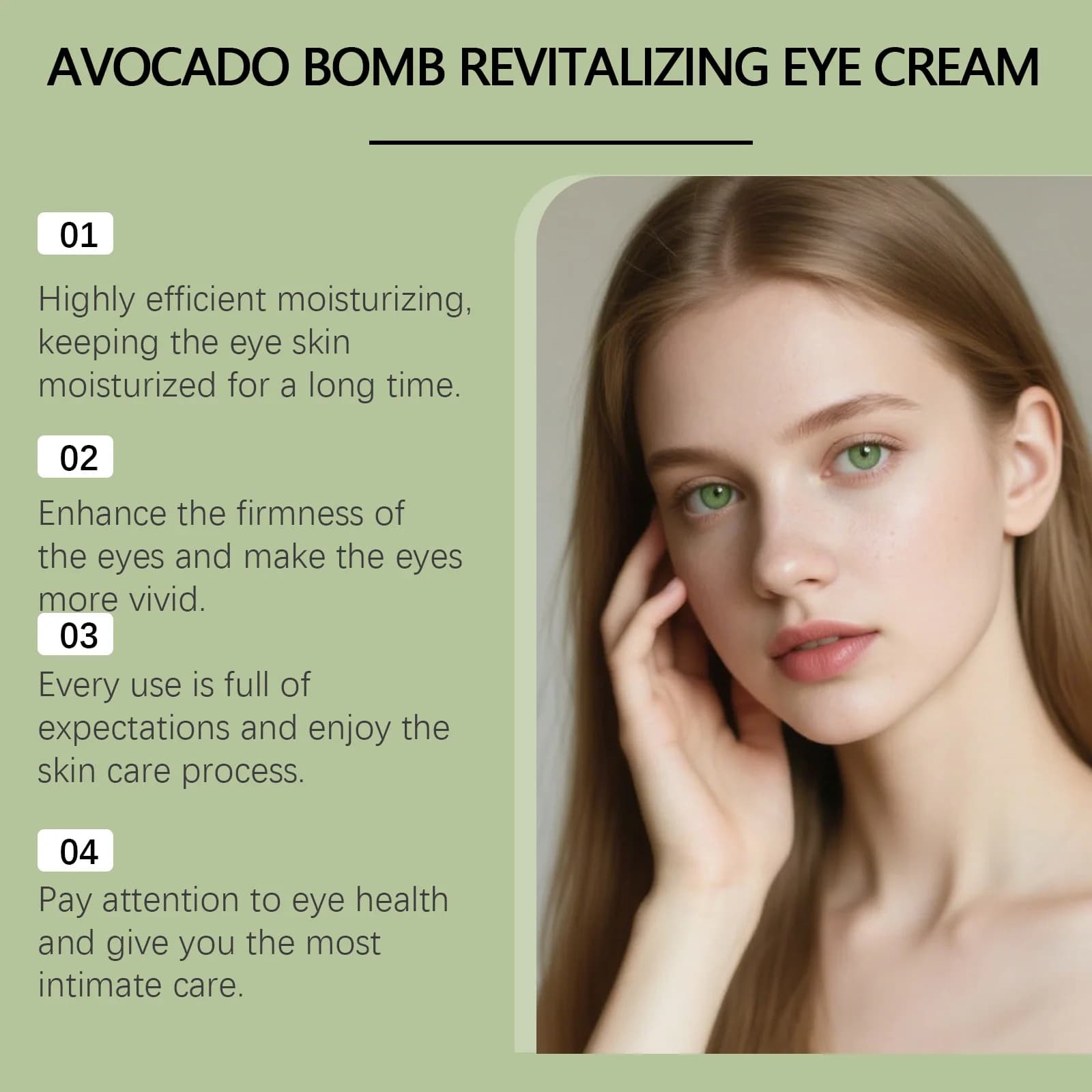 La crème pour les yeux à l'avocat estompe les ridules et les rides, raffermissant, lissant le contour des yeux, Anti-poches, correcteur de cernes pour les yeux jeunes