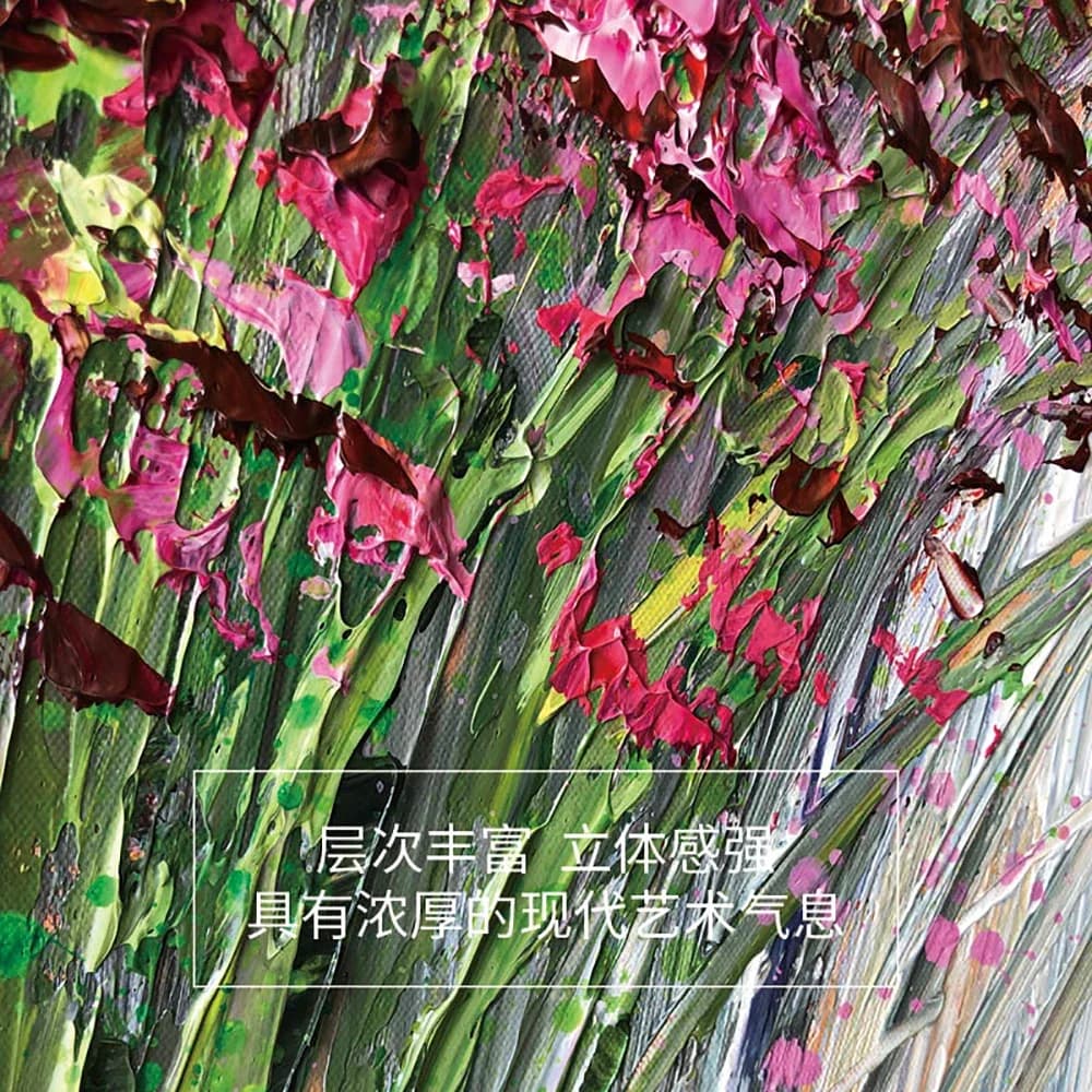 Peinture à l'huile abstraite peinte à la main, fleurs 3D sur toile, peinture murale rétro, décorations de salon, décoration de chambre à coucher, coutumes