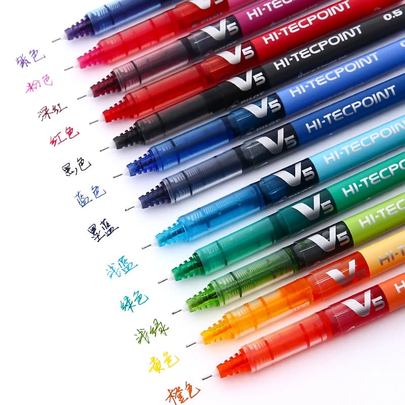 Stylo à bille liquide Pilot V5, 1 pièce, stylo Gel à base d'eau Hi Tecpoint BX-V5, accessoires de bureau 0.5mm, papeterie fournitures scolaires Kawaii