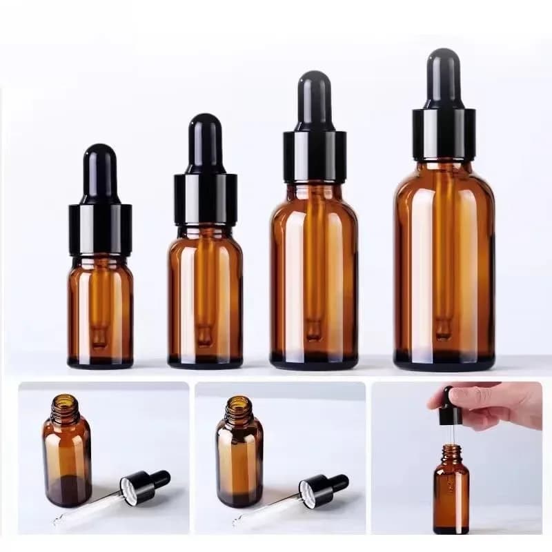 Flcopropriété compte-gouttes en verre ambré avec pipup, bouteille de parfum africaine, beaucoup, 5ml, 10ml, 15ml, 30ml, 50ml, 10 pièces