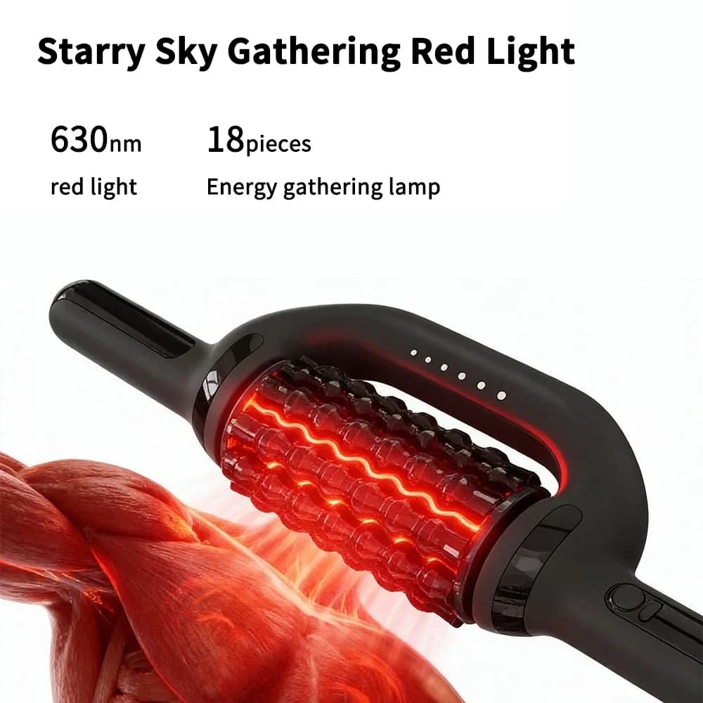 Masseur à rouleaux électrique avec fonction lumière rouge, relaxation musculaire profonde, soulagement de la fatigue générale, rechargeable