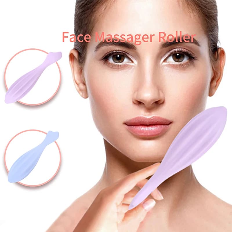 Rouleau de beauté Gua Sha en silicone pour le visage et les yeux, outils de soins de la peau, massage du visage