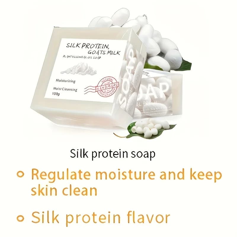 Huiles essentielles de savon fait à la main en soie, 4 pièces x 100g, ingrédients végétaux 100% naturels, nettoyage en profondeur et hydrate, unisexe pour un usage domestique