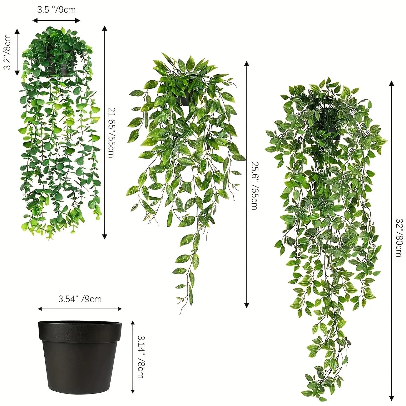 Plantes artificielles suspendues