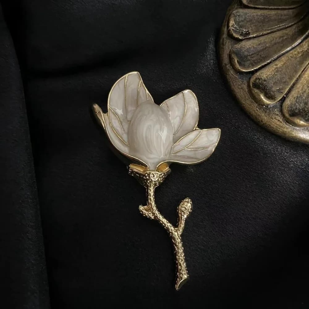 Broche de luxe baroque avec un magnifique motif de fleur de tulipe pour hommes et femmes, accessoires de bijouterie, cadeau de mariage, de fête ou de couple