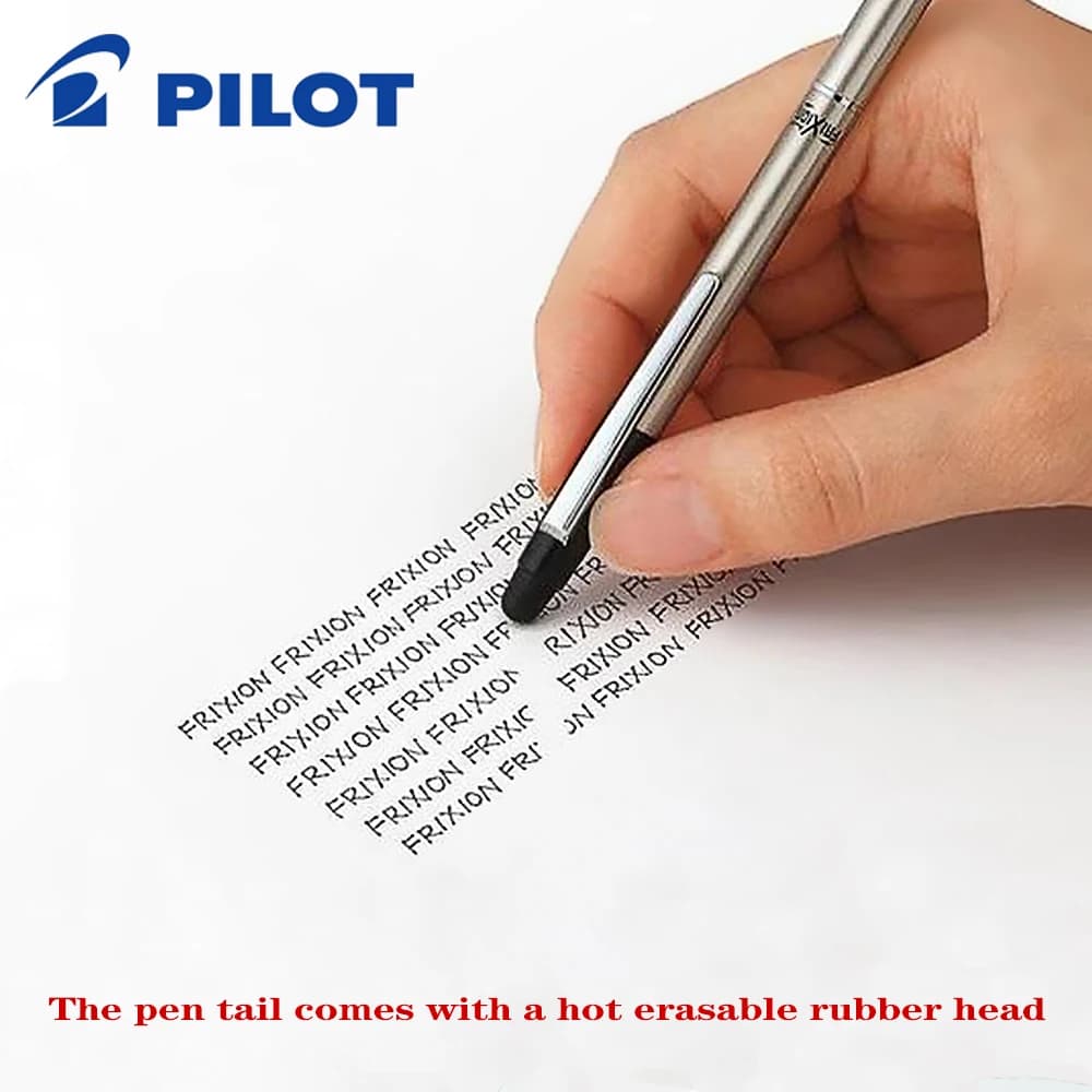 Pilot Frixion Ball Slim, stylo à bille en métal effaçable, 0.38mm, stylo à bille, papeterie Kawaii pour la rentrée scolaire, 1 pièce