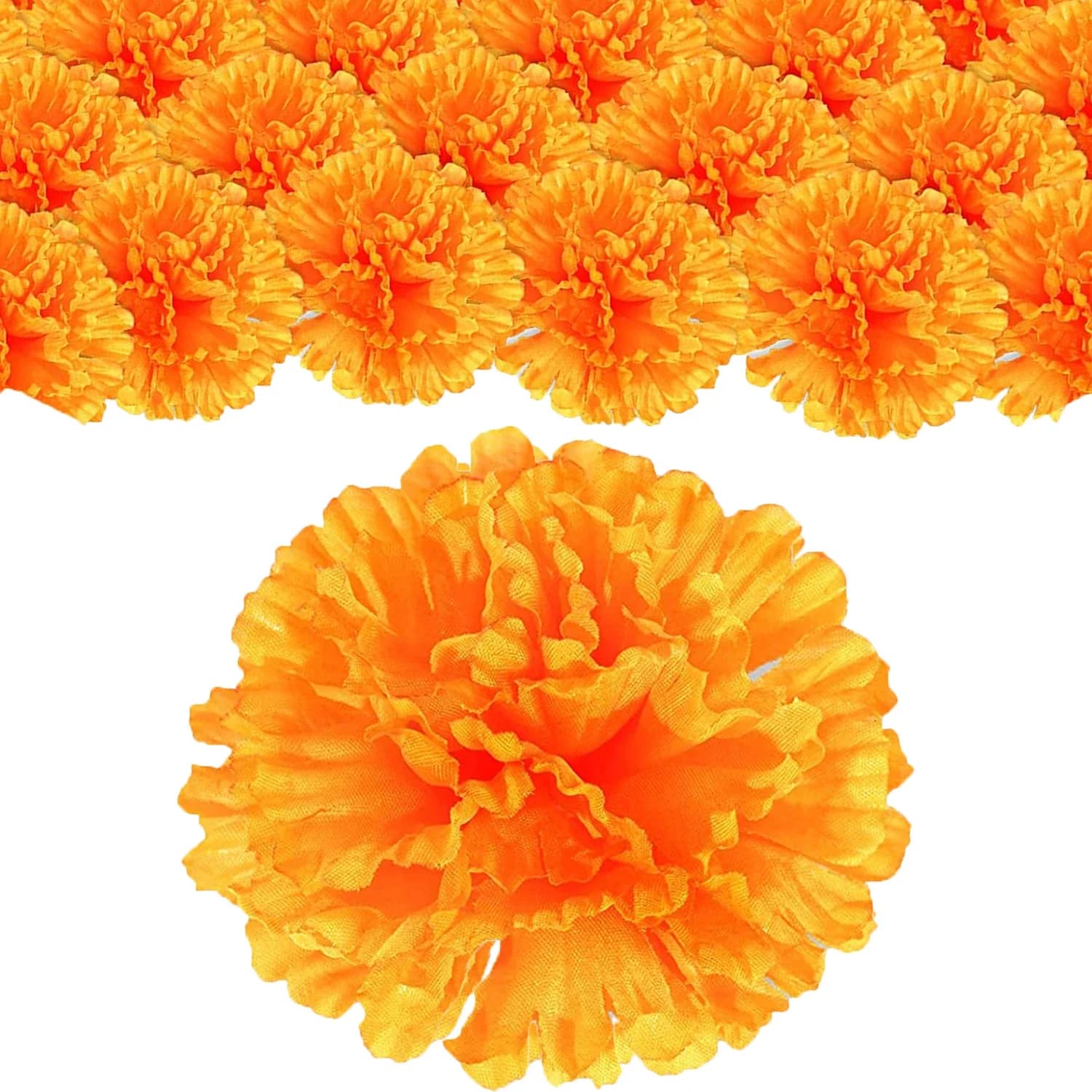 Fleurs artificielles pour guirxiété de souci, décor de châssis Dia de Los Muerchassis, décorations d'autel, jour de la fréquence