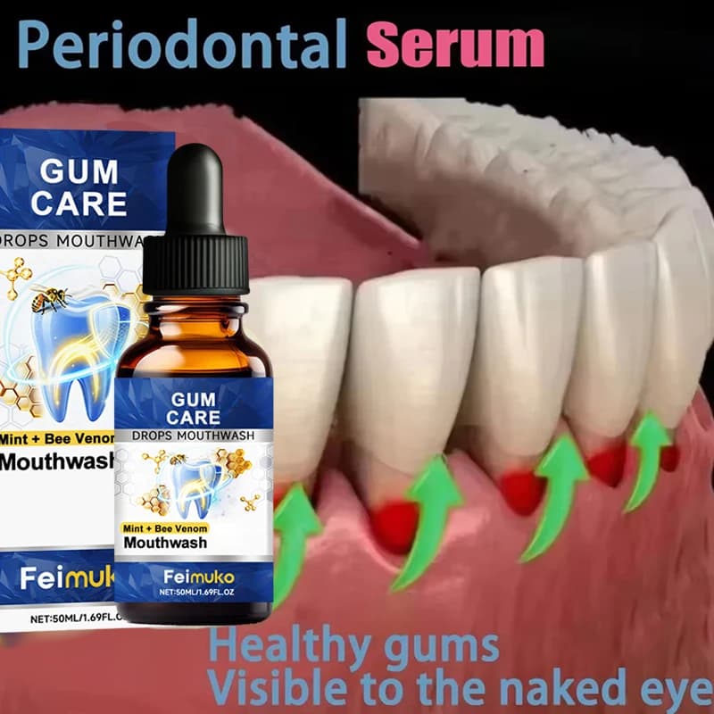 Essence réparatrice pour gencives endommagées, soulage les gencives sensibles, atténue l'atrophie et l'enflure, réduit les saignements, combatt la mauvaise haleine, blanchit les dents, améliore la san