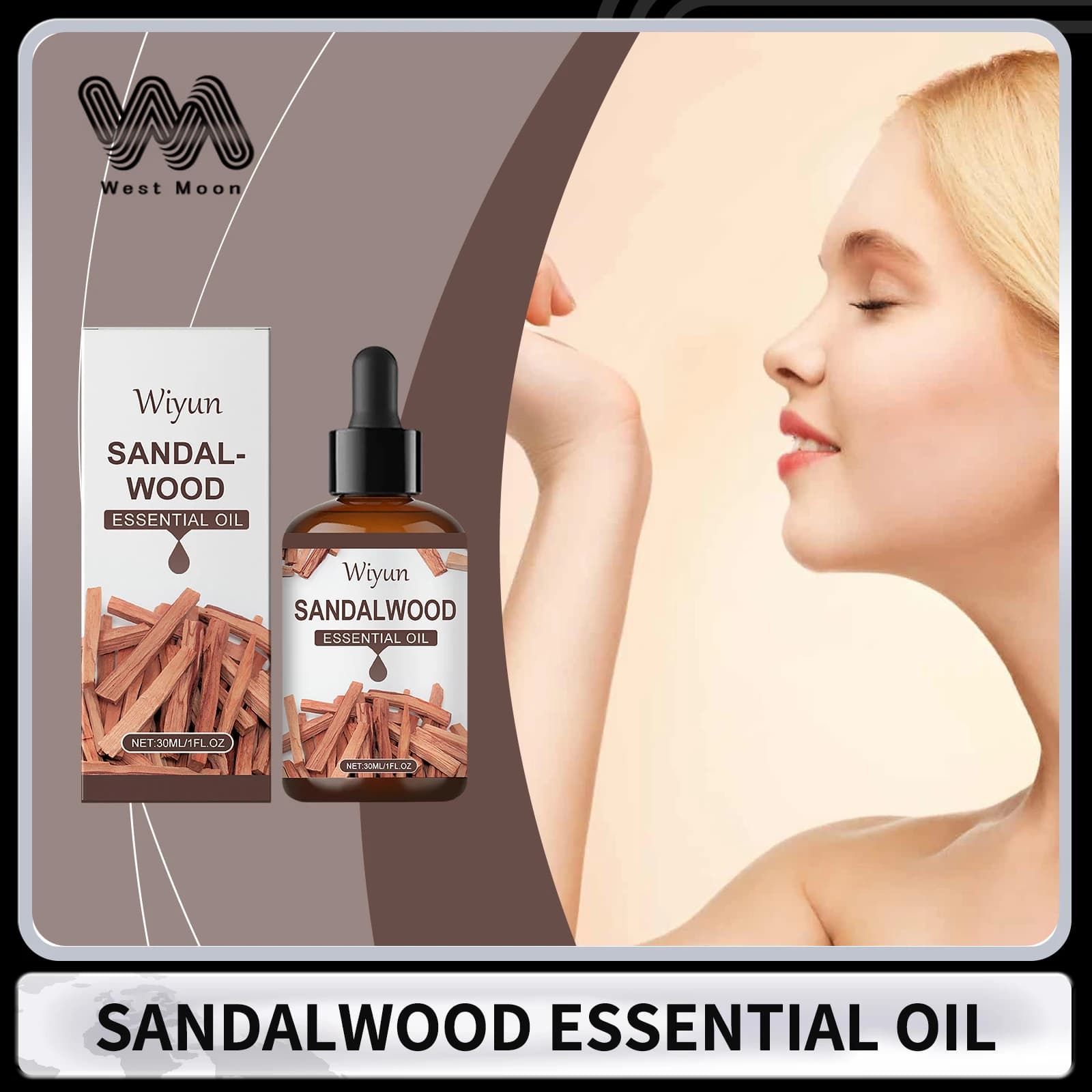 Huile essentielle de bois de santal pour massage du visage et du corps, hydratant, nourrissant, parfum longue durée, réduit la sécheresse, soin apaisant pour la peau
