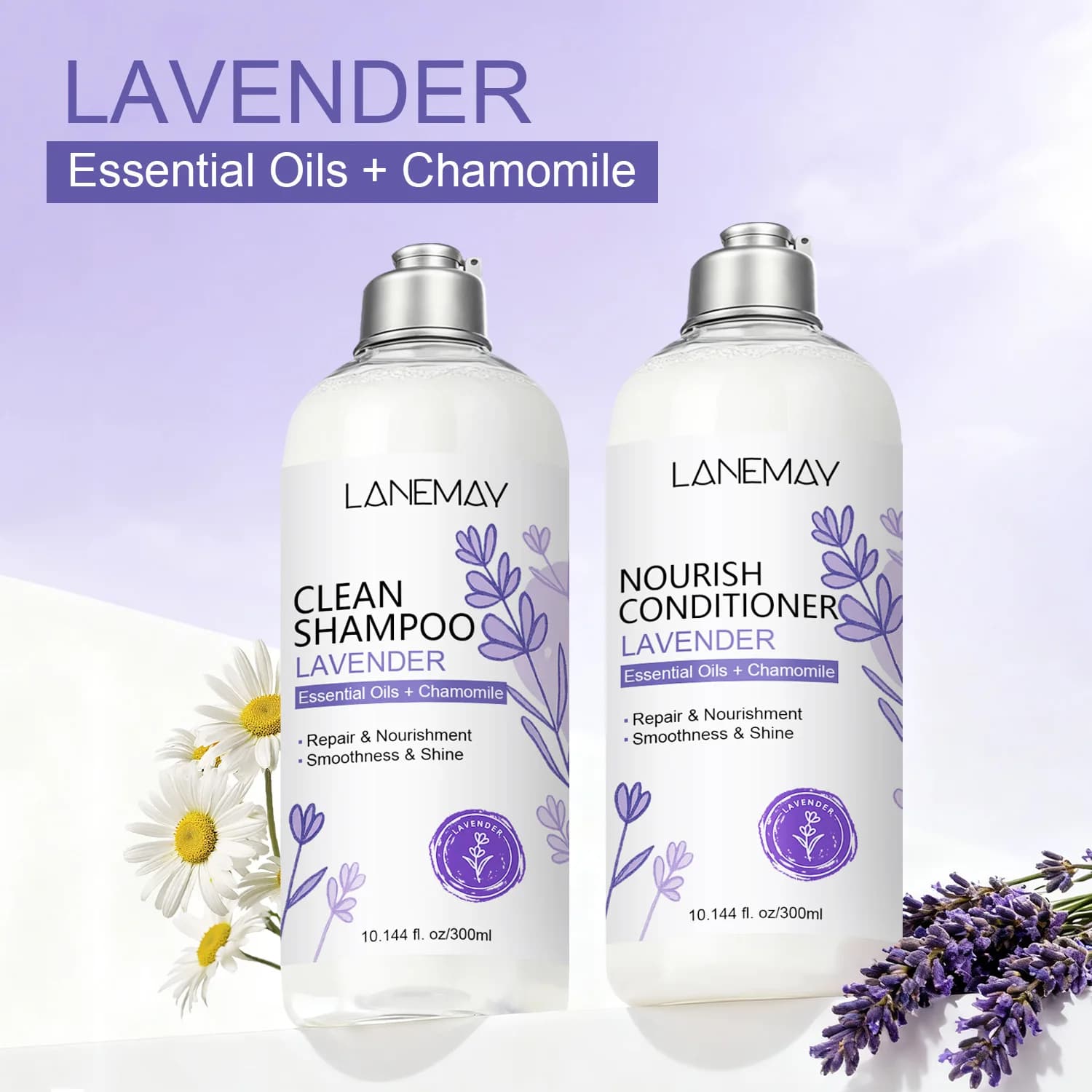 Ensemble shampoing et revitalisant à la lavande